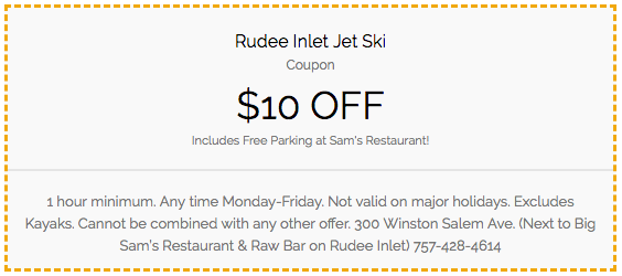 $10 off Rudee Inlet Ski